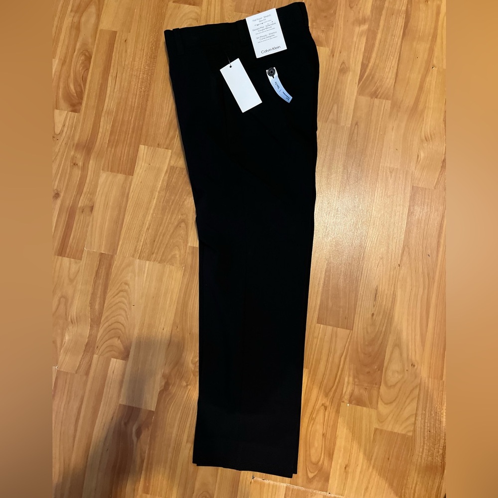 🔥Calvin Klein Black Flat Front Stretch Slim Fit Boys Dress Pants Size 10 NWT. - Picture 4 of 9